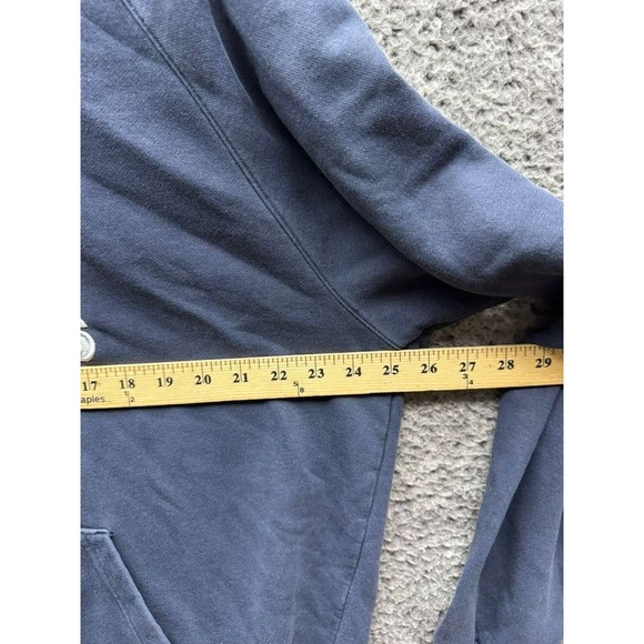 Vintage Adidas Logo Embroidered Cotton Pullover Hoodie Navy Blue Mens Size XL - Picture 7 of 10